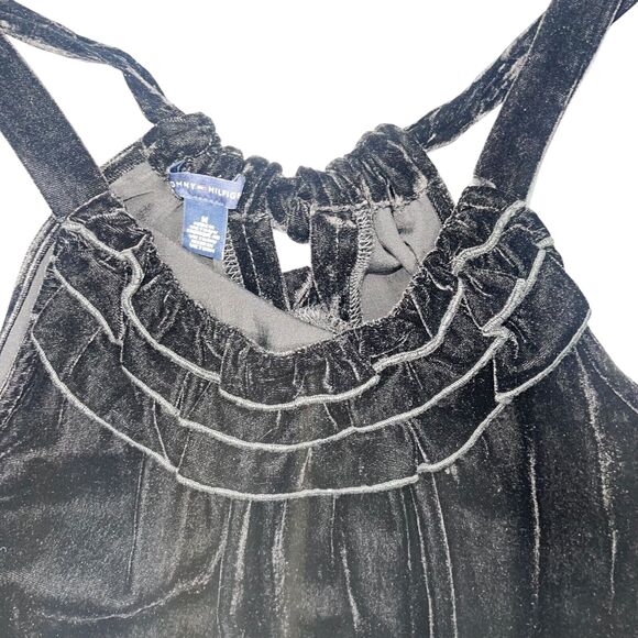 Tommy Hilfiger Womens M Halter Top Whimsigoth Dark Romantic Velvet Goth Vamp - Picture 4 of 7